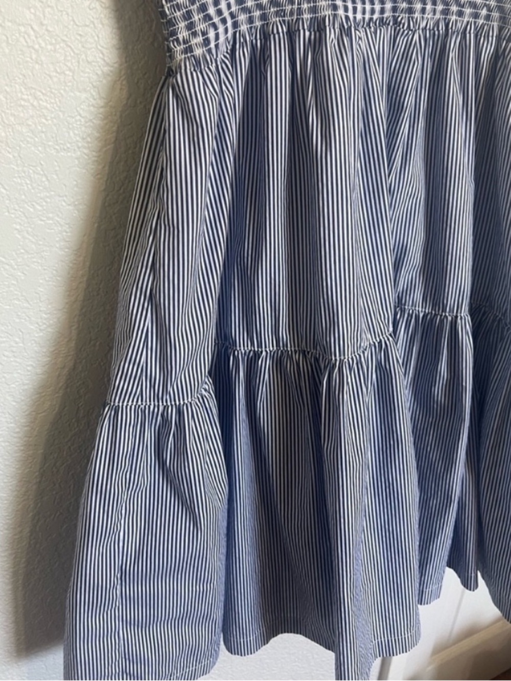 Vineyard Vines Blue White Stripe Smocked Waist Fit & Flare Mini Dress - Picture 8 of 12